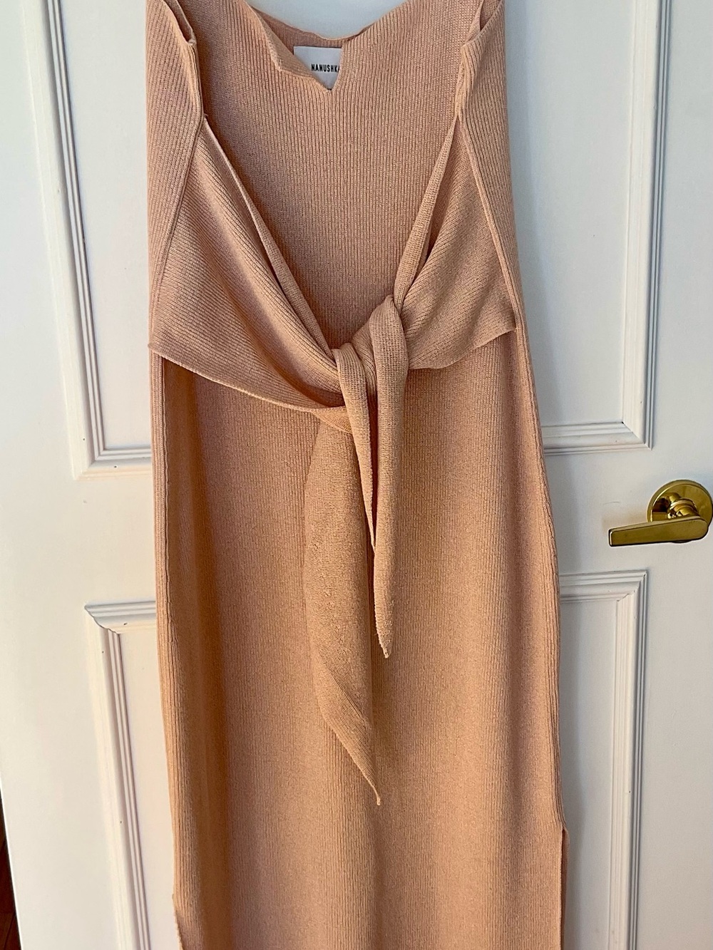 Nanushka light pink Knit Tie-Front Dress